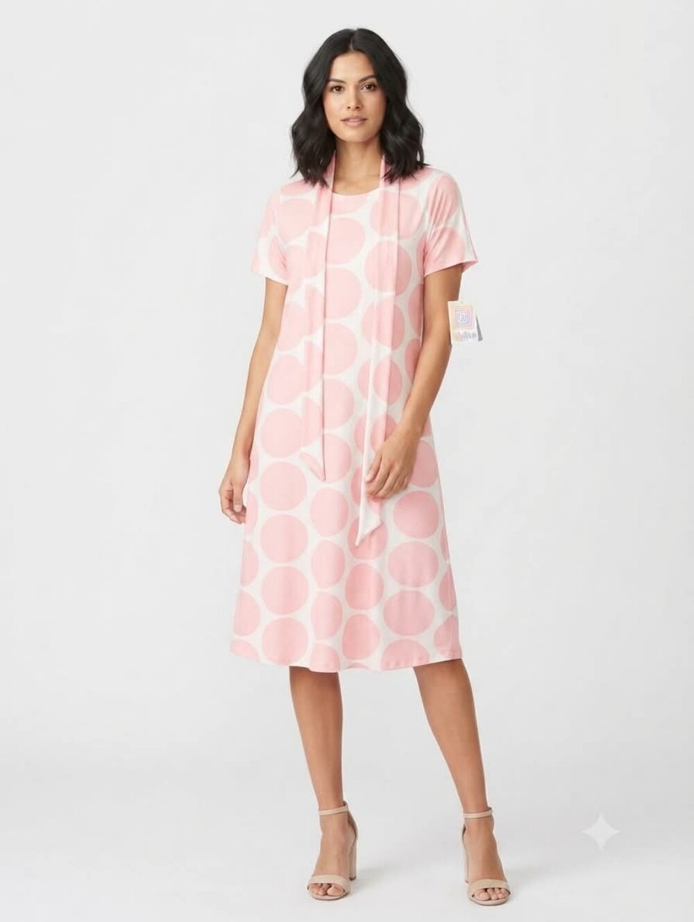 LuLaRoe Dress MARLY Pink and White Polka Dot  Size Medium NEW